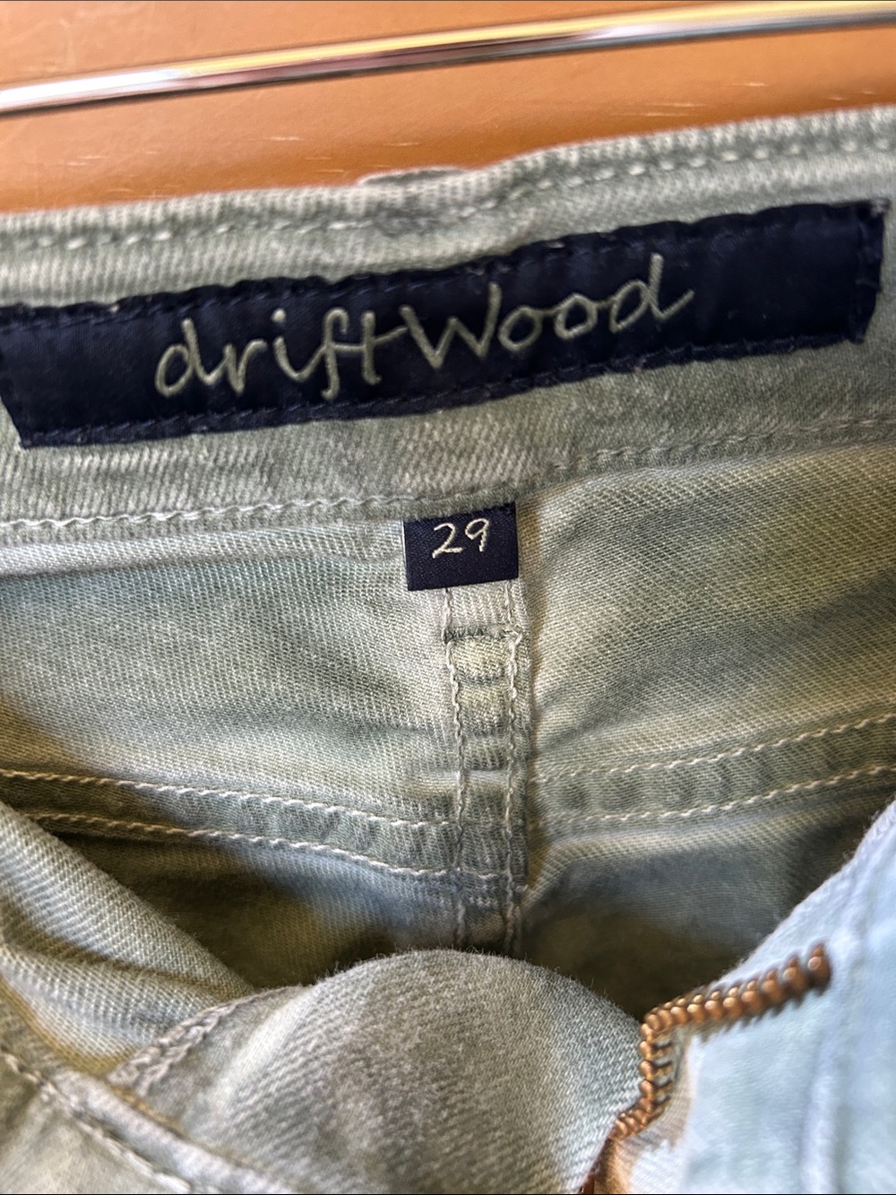 Driftwood Marilyn Pants Embroidered Floral Light Green Cotton Blend Size 29 - Picture 2 of 10
